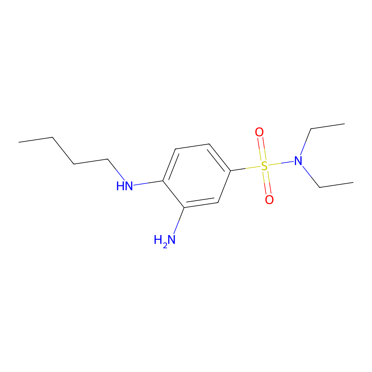 3-amino-4-(butylamino)-N,N-diethylbenzene-1-sulfonamide molecular structure, CAS 721916-02-5