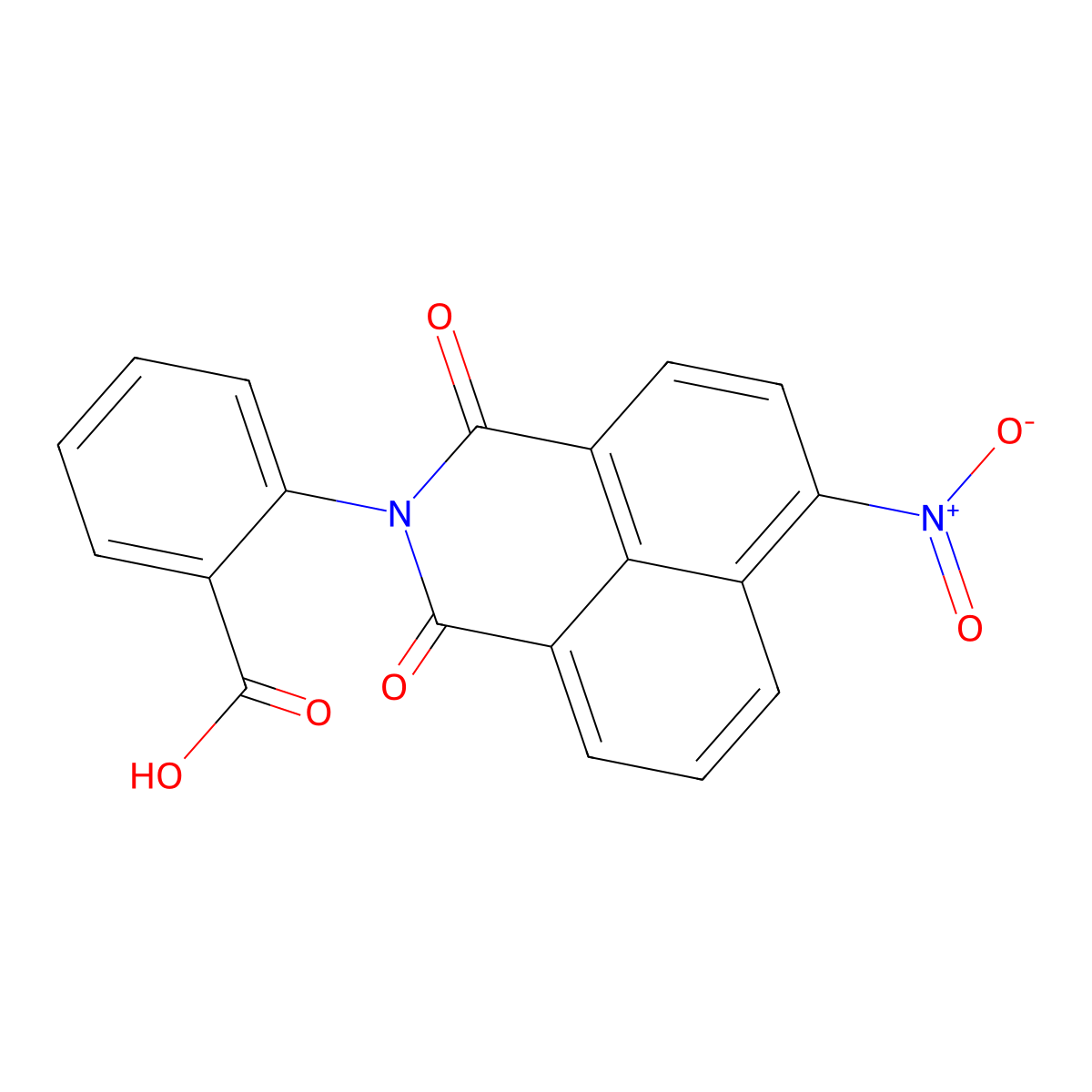 2-(6-nitro-1,3-dioxo-1H-benzo[de]isoquinolin-2(3H)-yl)benzoic acid molecular structure, CAS 721916-04-7