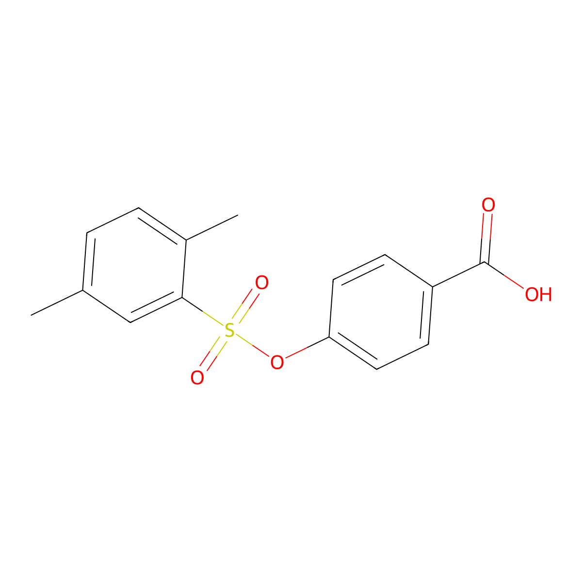 4-[(2,5-Dimethylbenzenesulfonyl)oxy]benzoic acid molecular structure, CAS 721916-19-4