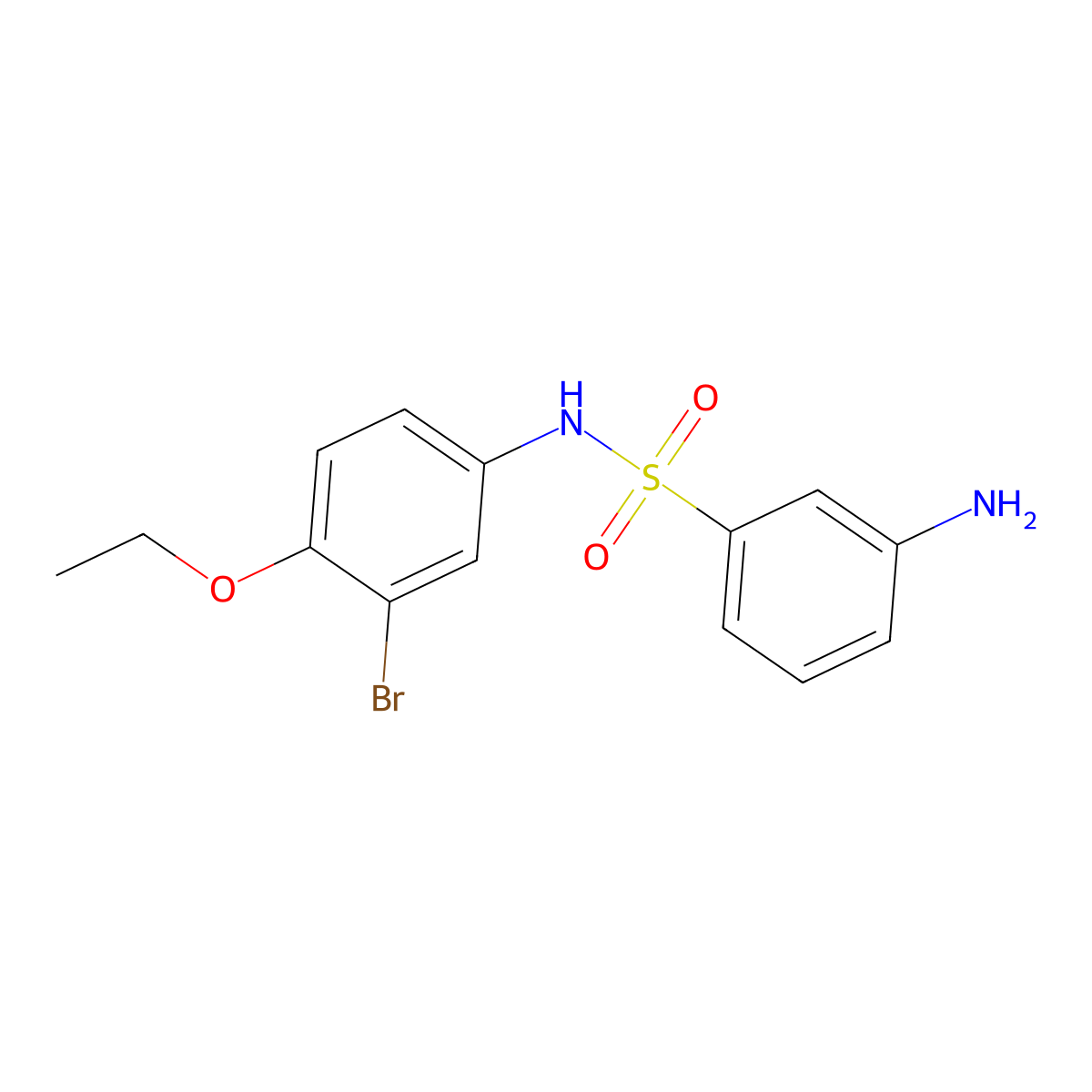3-amino-N-(3-bromo-4-ethoxyphenyl)benzene-1-sulfonamide molecular structure, CAS 721916-20-7