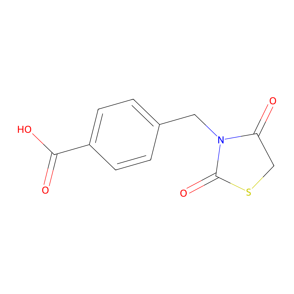 4-[(2,4-Dioxo-1,3-thiazolidin-3-yl)methyl]benzoic acid molecular structure, CAS 721916-23-0