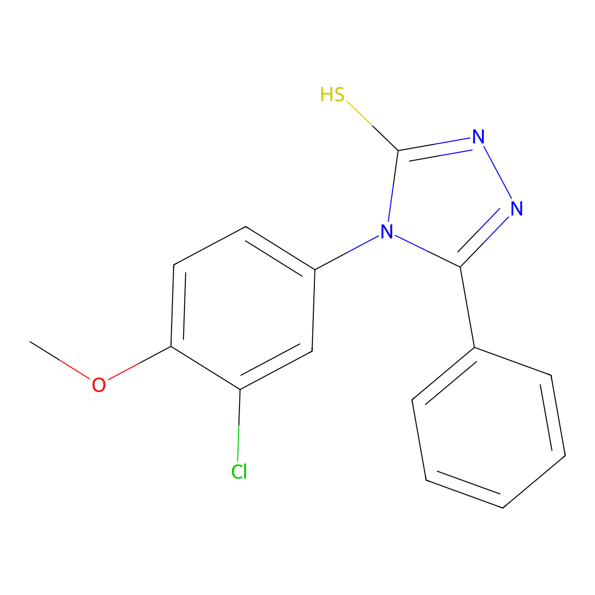 4-(3-chloro-4-methoxyphenyl)-5-phenyl-4H-1,2,4-triazole-3-thiol molecular structure, CAS 721916-33-2
