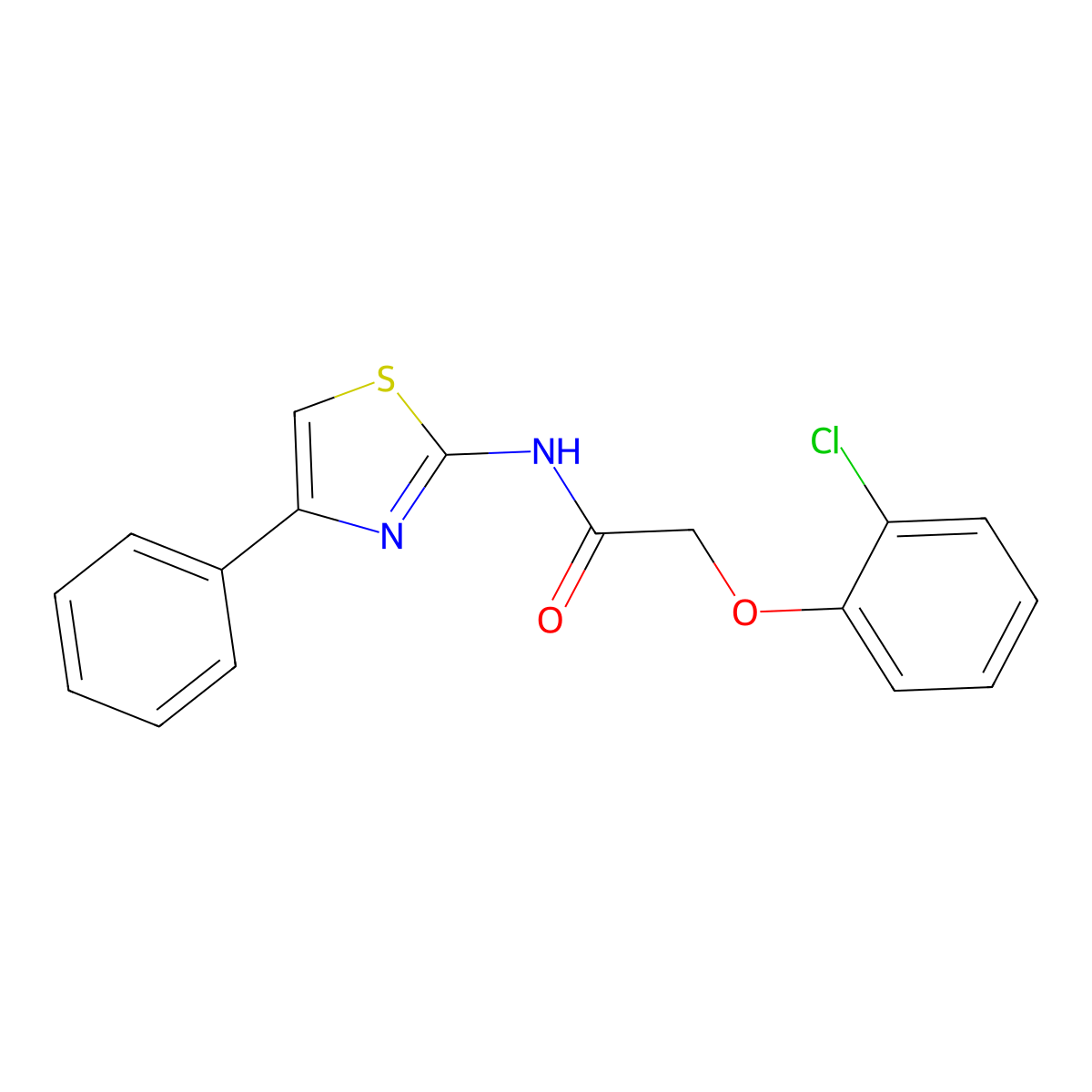 2-(2-chlorophenoxy)-N-(4-phenyl-1,3-thiazol-2-yl)acetamide molecular structure, CAS 72192-37-1