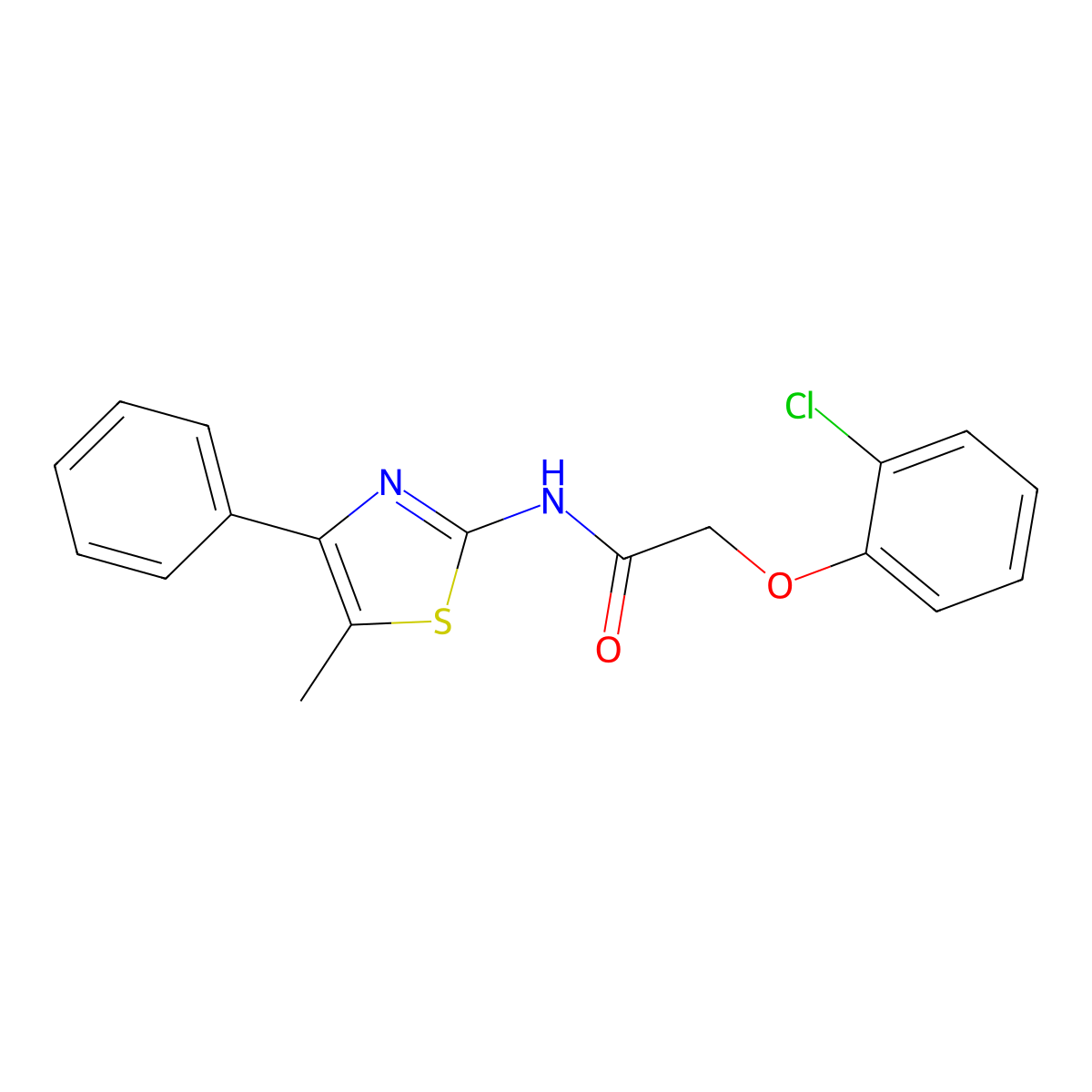 2-(2-chlorophenoxy)-N-(5-methyl-4-phenyl-1,3-thiazol-2-yl)acetamide molecular structure, CAS 72192-49-5