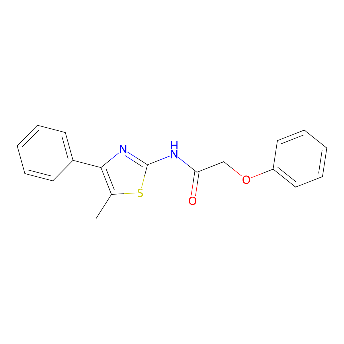 N-(5-methyl-4-phenyl-1,3-thiazol-2-yl)-2-phenoxyacetamide molecular structure, CAS 72192-51-9