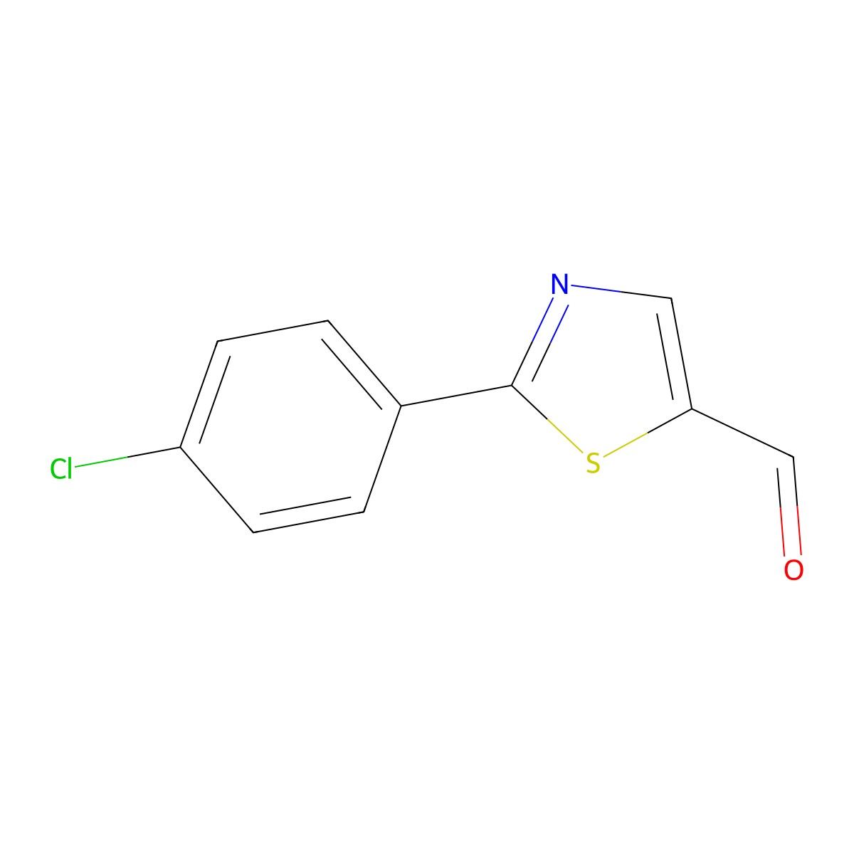 2-(4-Chlorophenyl)-1,3-thiazole-5-carbaldehyde molecular structure, CAS 721920-84-9