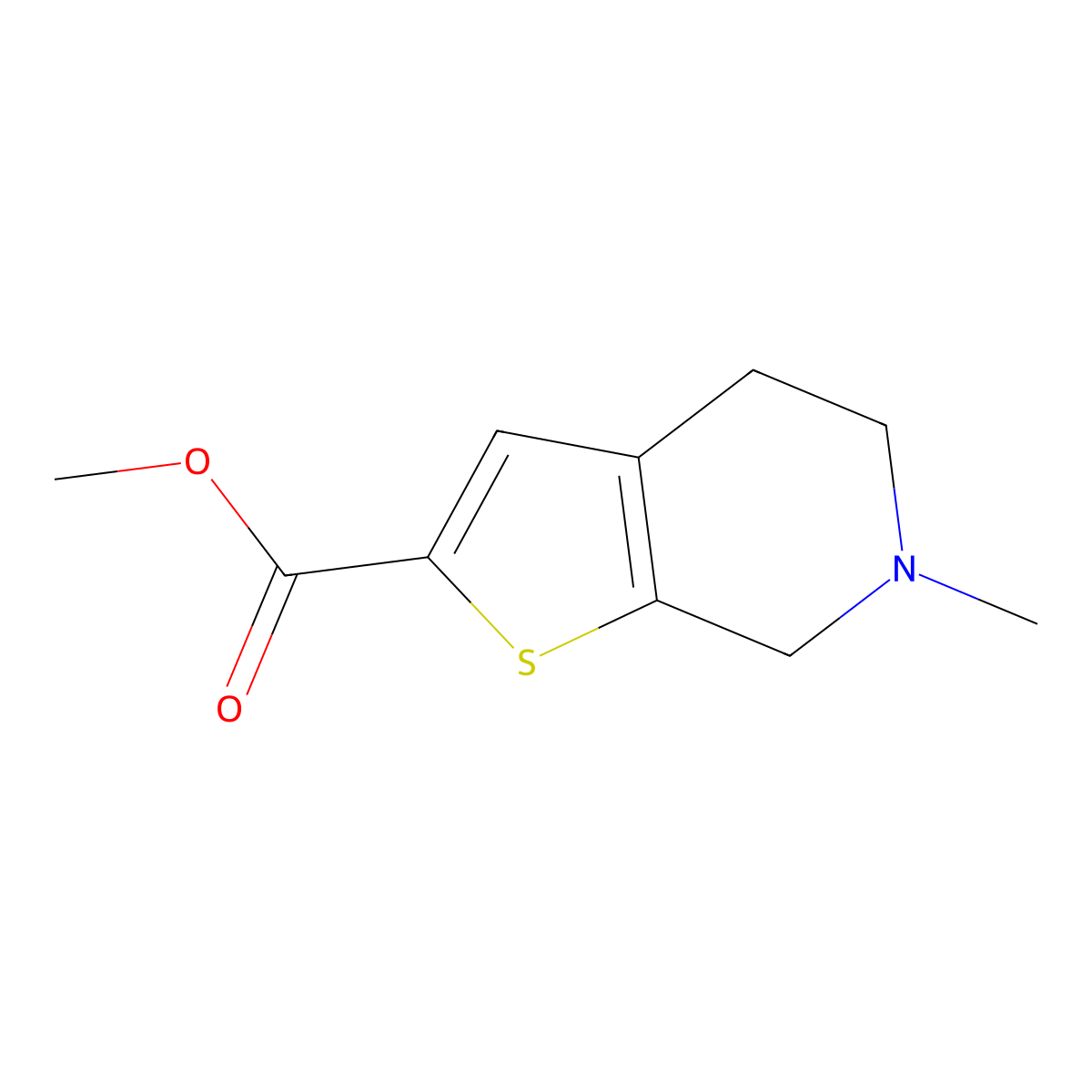 Methyl 6-methyl-4,5,6,7-tetrahydrothieno[2,3-C]pyridine-2-carboxylate molecular structure, CAS 721926-88-1
