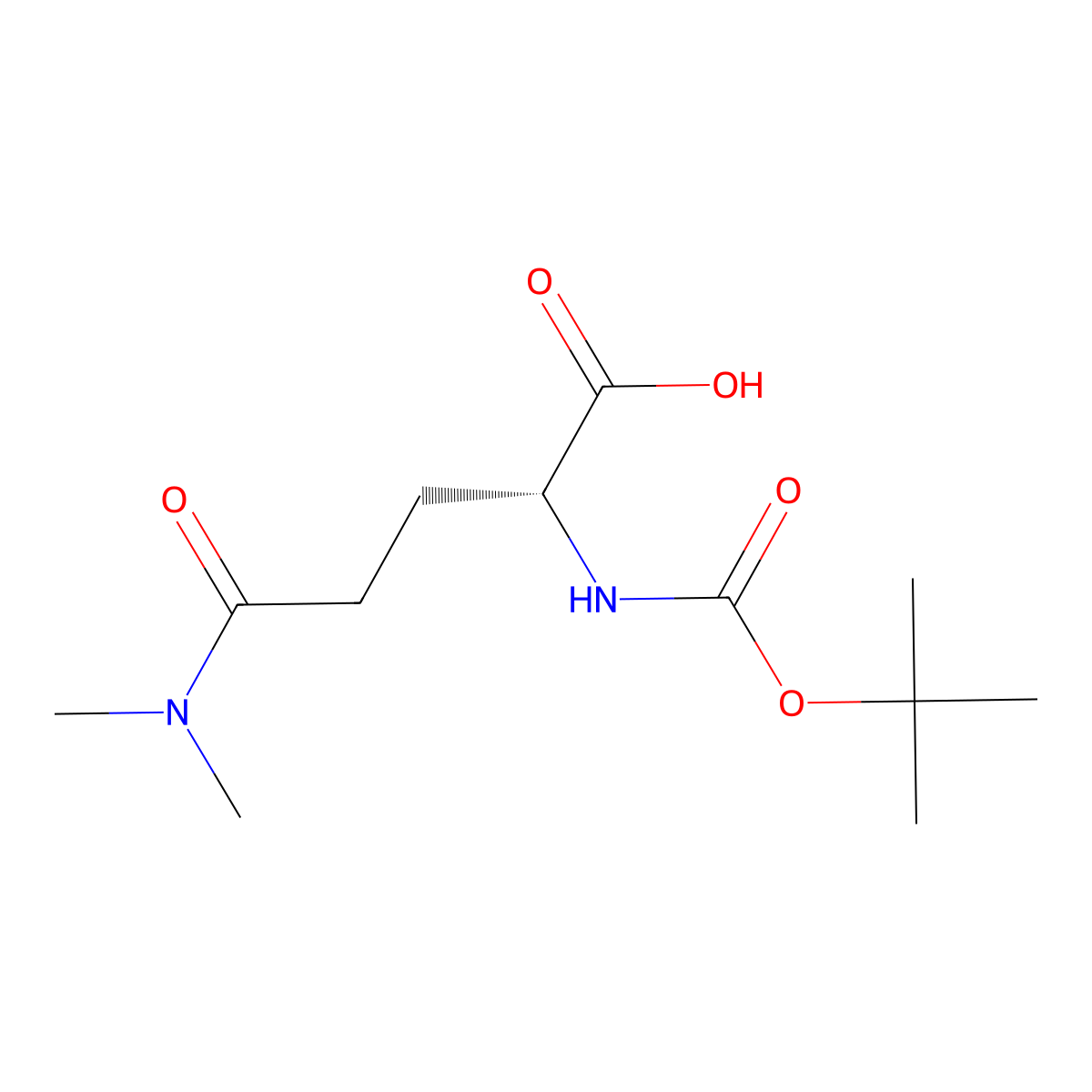 (R)-2-((tert-Butoxycarbonyl)amino)-5-(dimethylamino)-5-oxopentanoic acid molecular structure, CAS 721927-50-0