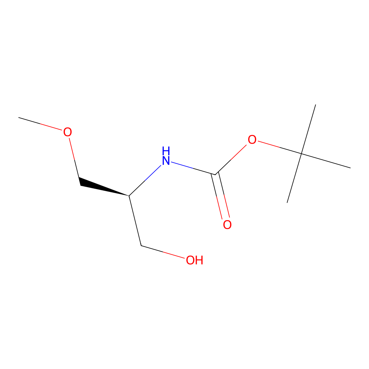 tert-Butyl (1S)-2-hydroxy-1-(methoxymethyl)ethylcarbamate molecular structure, CAS 721927-59-9