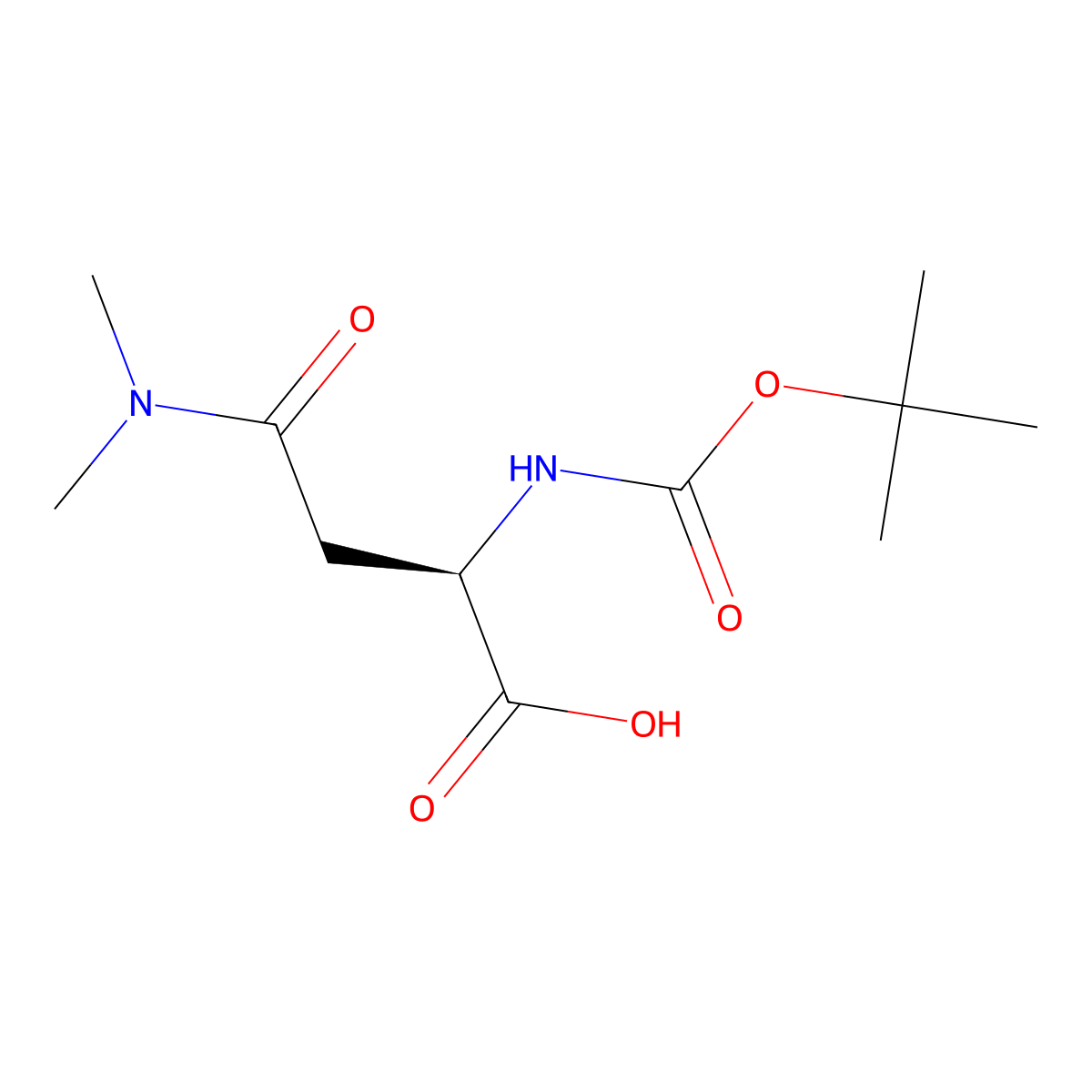 (R)-2-((tert-Butoxycarbonyl)amino)-4-(dimethylamino)-4-oxobutanoic acid molecular structure, CAS 721928-03-6