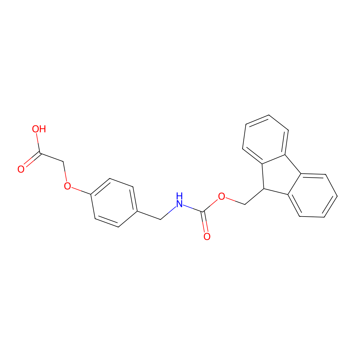 2-[4-[(Fmoc-amino)methyl]phenoxy]acetic acid molecular structure, CAS 721939-61-3
