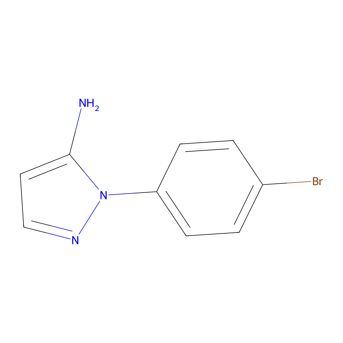 1-(4-Bromophenyl)-1H-pyrazol-5-amine molecular structure, CAS 72194-27-5