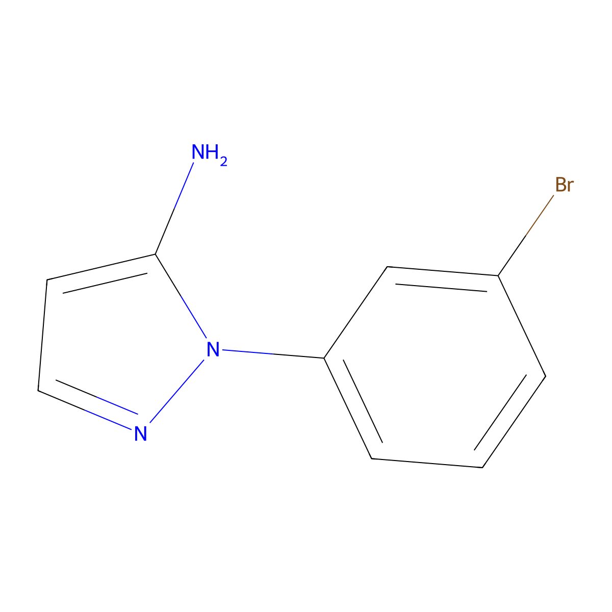 1-(3-bromophenyl)-1H-pyrazol-5-amine molecular structure, CAS 72194-28-6