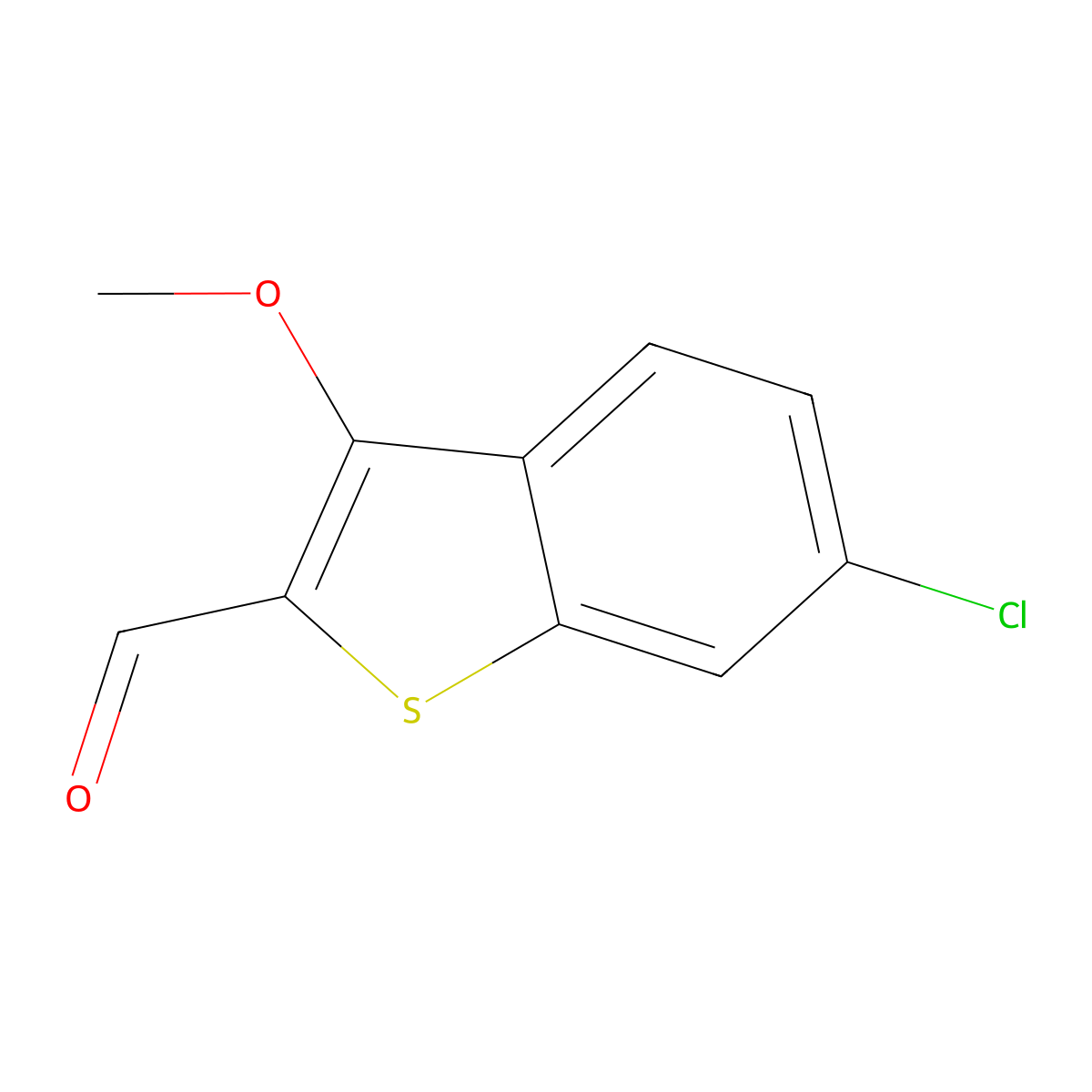 6-Chloro-3-methoxybenzo[b]thiophene-2-carbaldehyde molecular structure, CAS 721943-16-4