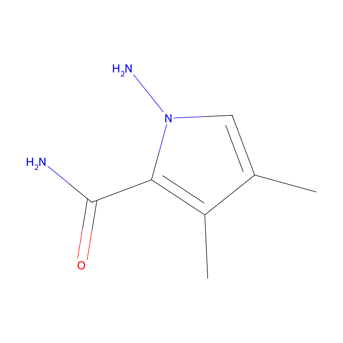 1-amino-3,4-dimethyl-1H-Pyrrole-2-carboxamide molecular structure, CAS 721943-77-7