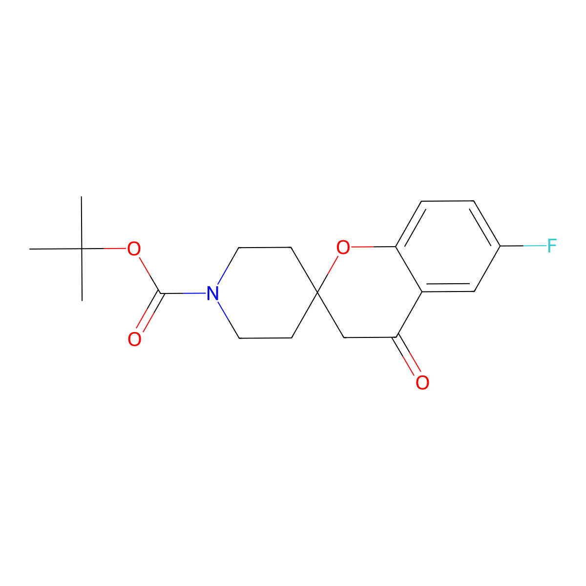 Tert-butyl 6-fluoro-4-oxospiro[chroman-2,4'-piperidine]-1'-carboxylate molecular structure, CAS 721958-63-0