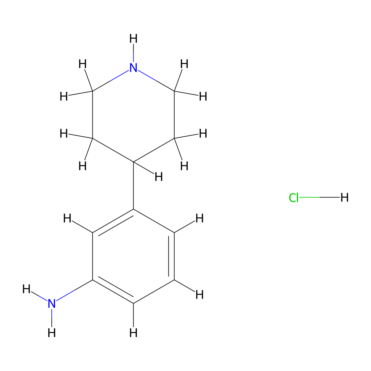 Benzenamine, 3-(4-piperidinyl)-, hydrochloride (1:?) molecular structure, CAS 721958-70-9