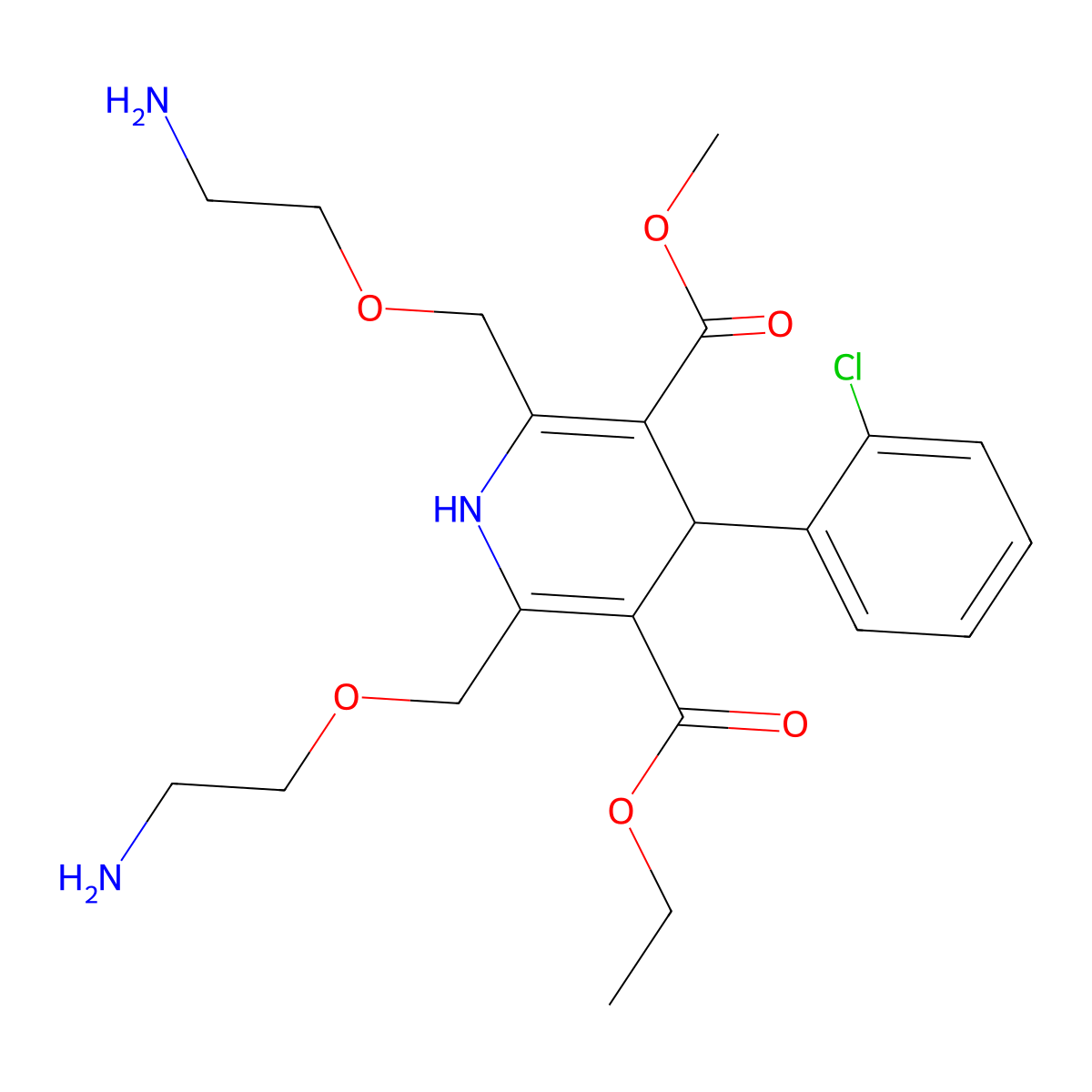 Bis(aminoethoxy) Amlodipine molecular structure, CAS 721958-74-3