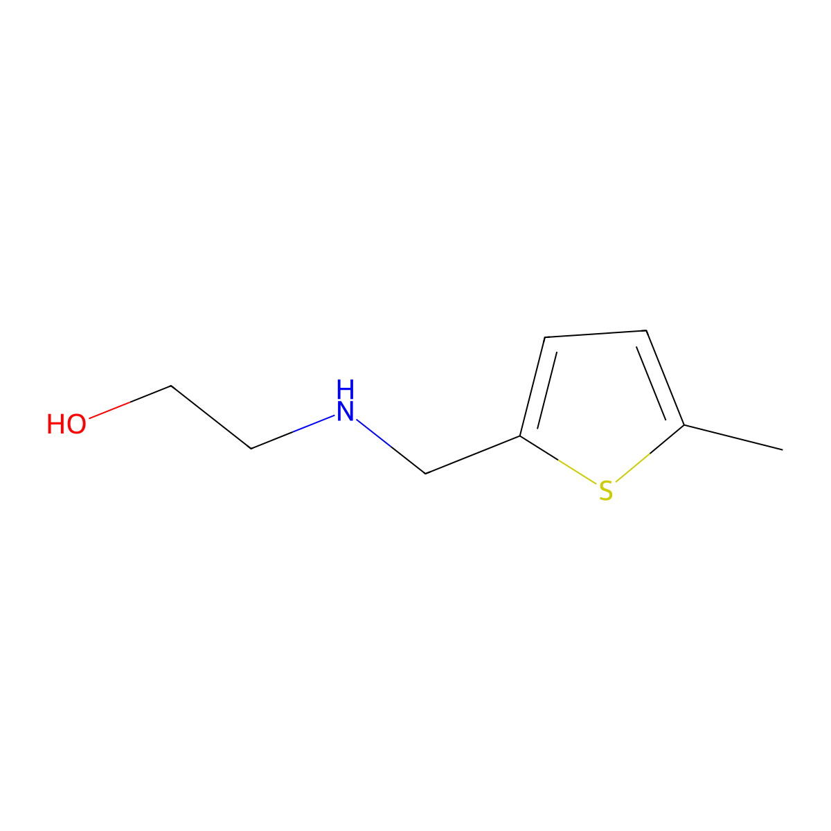 Ethanol, 2-[[(5-methyl-2-thienyl)methyl]amino]- molecular structure, CAS 721958-87-8