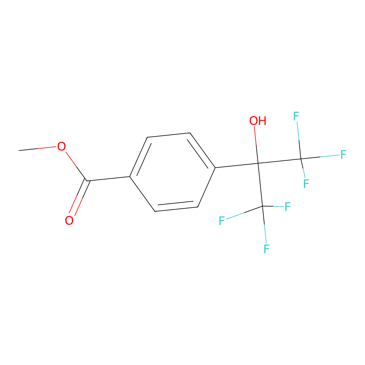 Methyl 4-[2,2,2-trifluoro-1-hydroxy-1-(trifluoromethyl)ethyl]benzoate molecular structure, CAS 721961-57-5