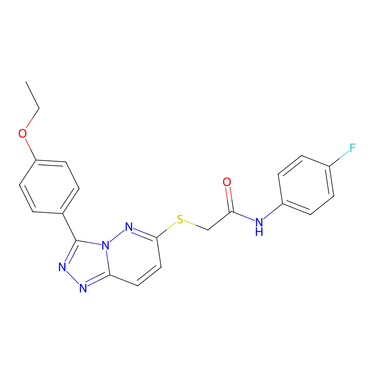 2-((3-(4-ethoxyphenyl)-[1,2,4]triazolo[4,3-b]pyridazin-6-yl)thio)-N-(4-fluorophenyl)acetamide molecular structure, CAS 721964-51-8