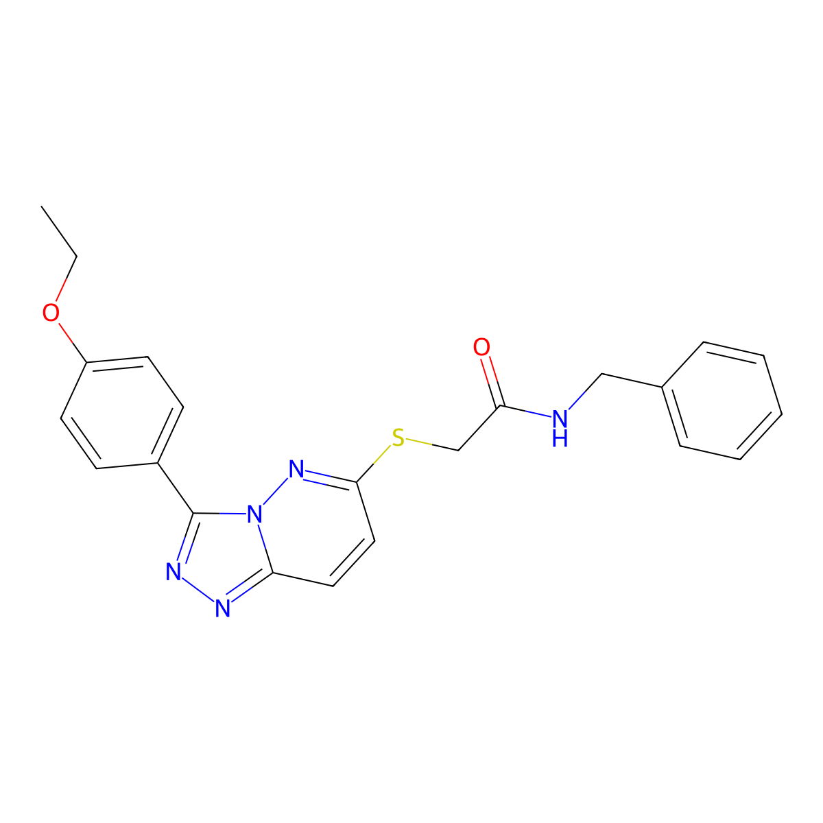N-benzyl-2-((3-(4-ethoxyphenyl)-[1,2,4]triazolo[4,3-b]pyridazin-6-yl)thio)acetamide molecular structure, CAS 721964-52-9