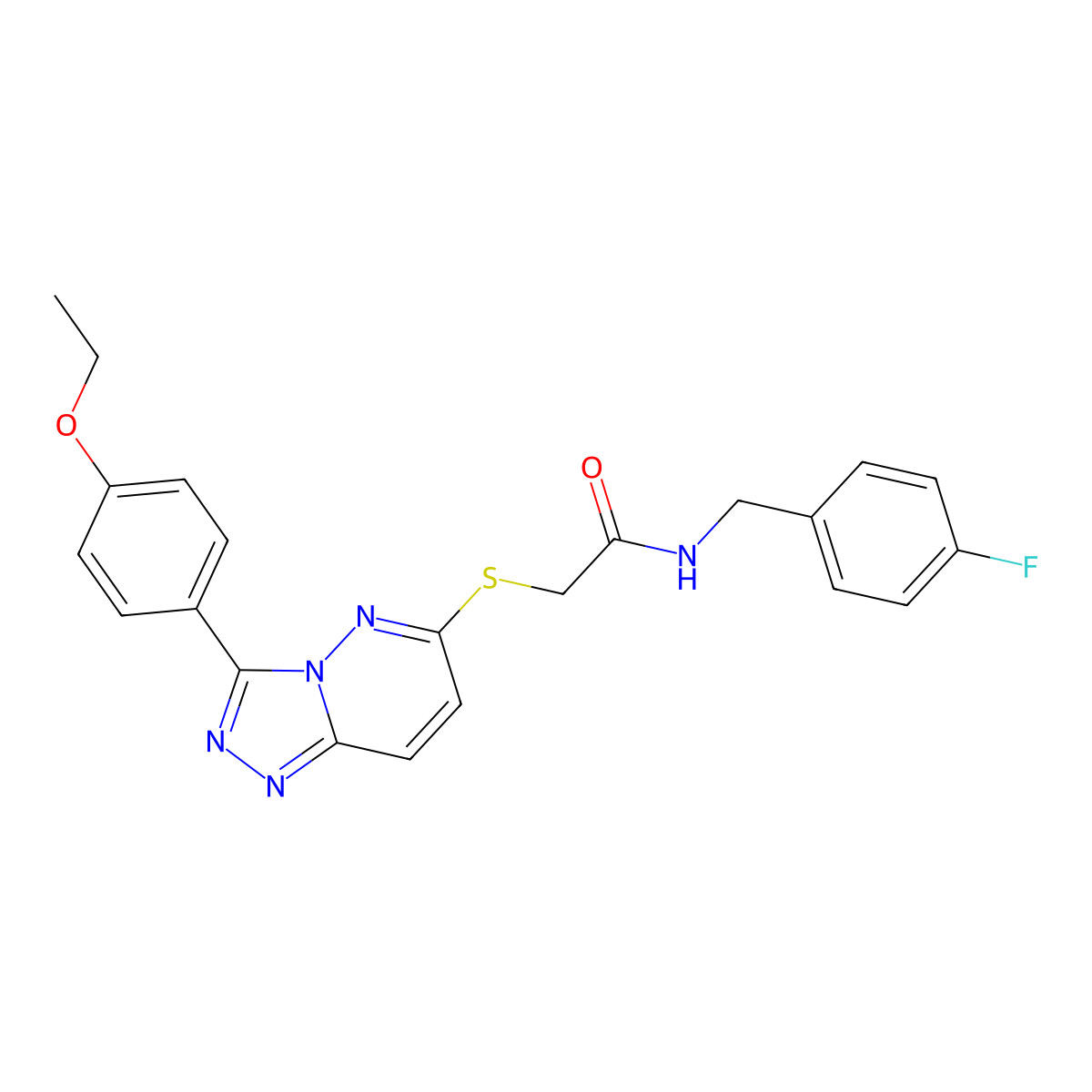 2-((3-(4-ethoxyphenyl)-[1,2,4]triazolo[4,3-b]pyridazin-6-yl)thio)-N-(4-fluorobenzyl)acetamide molecular structure, CAS 721964-53-0