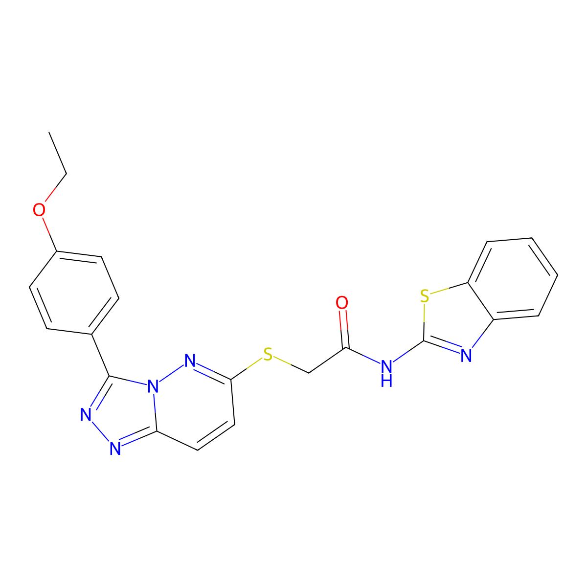 N-(1,3-benzothiazol-2-yl)-2-{[3-(4-ethoxyphenyl)-[1,2,4]triazolo[4,3-b]pyridazin-6-yl]sulfanyl}acetamide molecular structure, CAS 721964-54-1