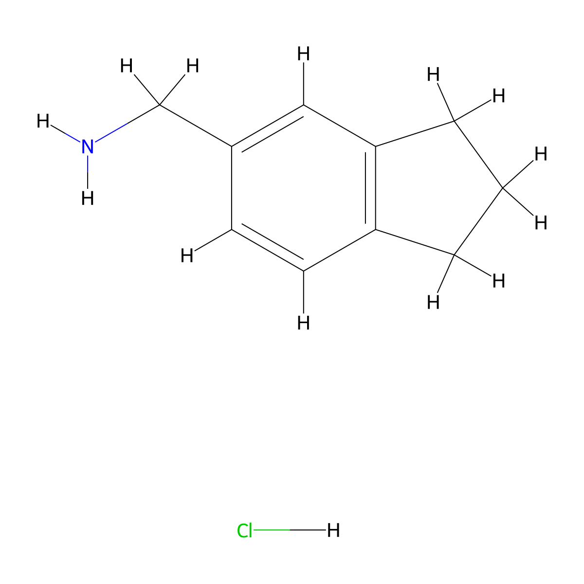 (2,3-dihydro-1H-inden-5-yl)methanamine hydrochloride molecular structure, CAS 721968-63-4
