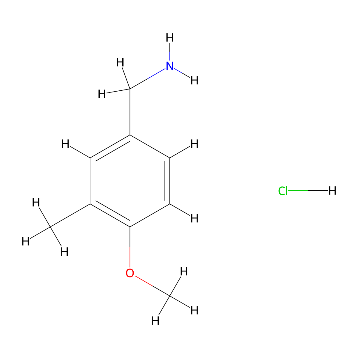 (4-Methoxy-3-methylphenyl)methanamine hydrochloride molecular structure, CAS 721968-66-7