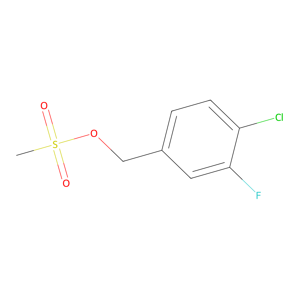 (4-Chloro-3-fluorophenyl)methyl methanesulfonate molecular structure, CAS 721968-75-8