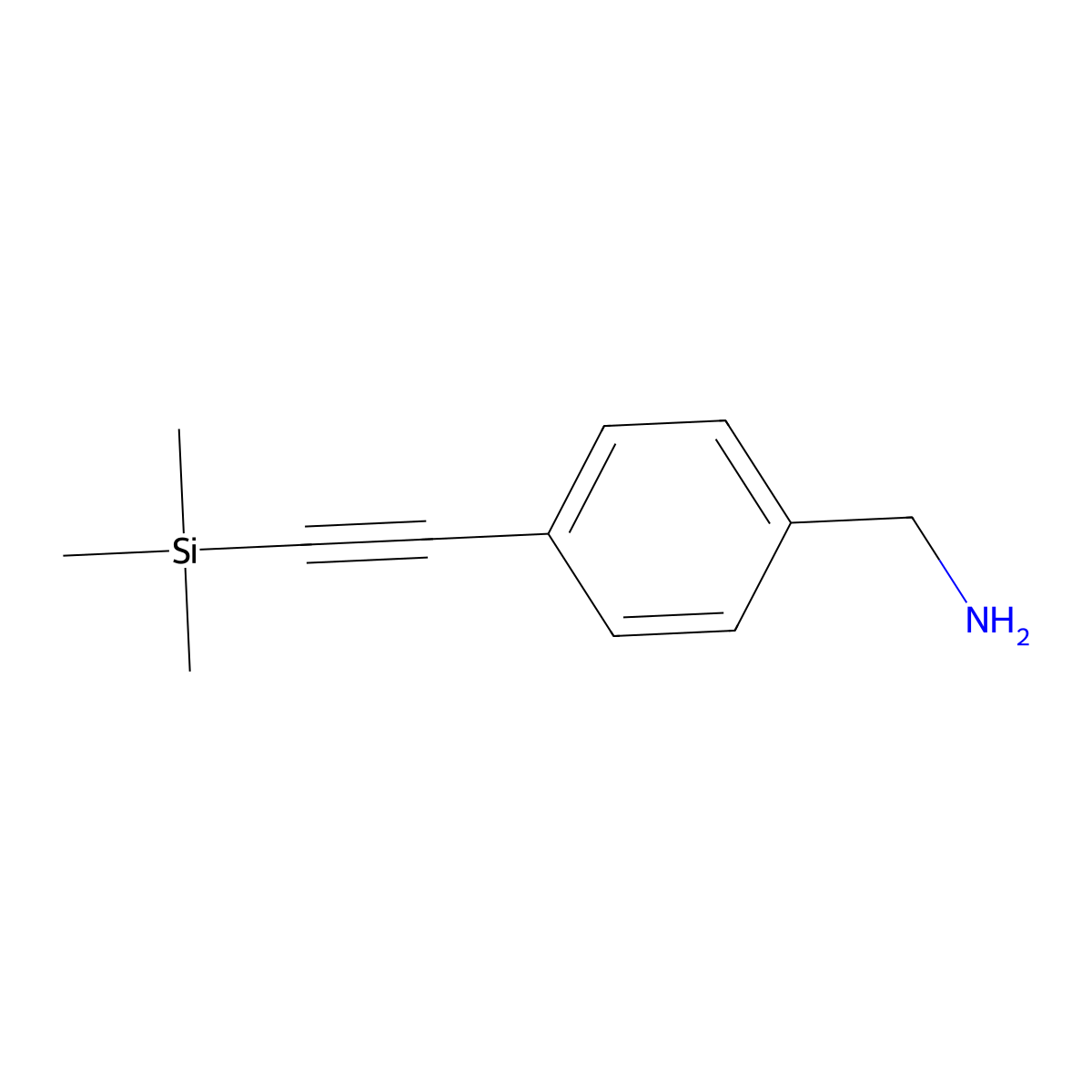 {4-[2-(Trimethylsilyl)ethynyl]phenyl}methanamine molecular structure, CAS 721968-86-1
