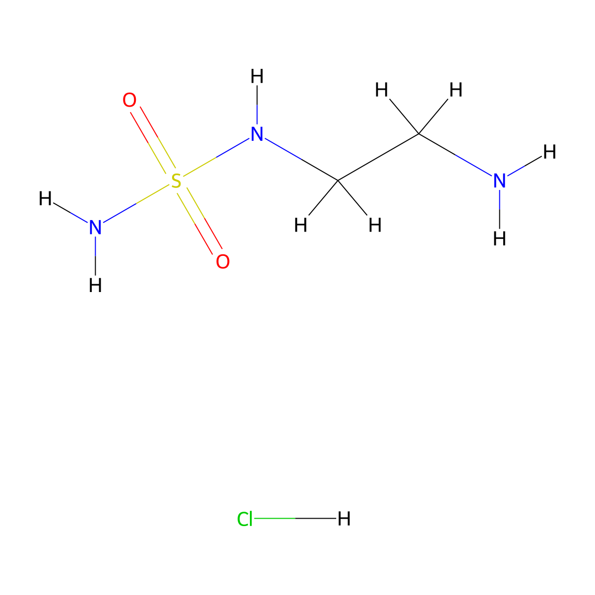 (2-Aminoethyl)(sulfamoyl)amine hydrochloride molecular structure, CAS 721969-39-7