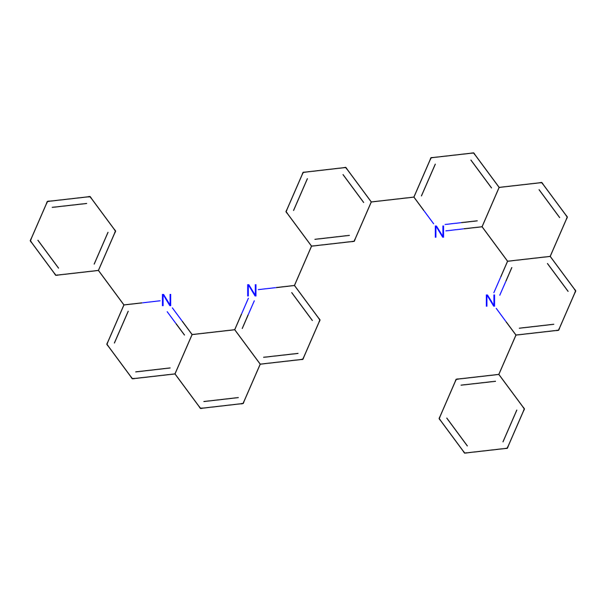 1,3-Bis(9-phenyl-1,10-phenanthrolin-2-yl)benzene molecular structure, CAS 721969-94-4