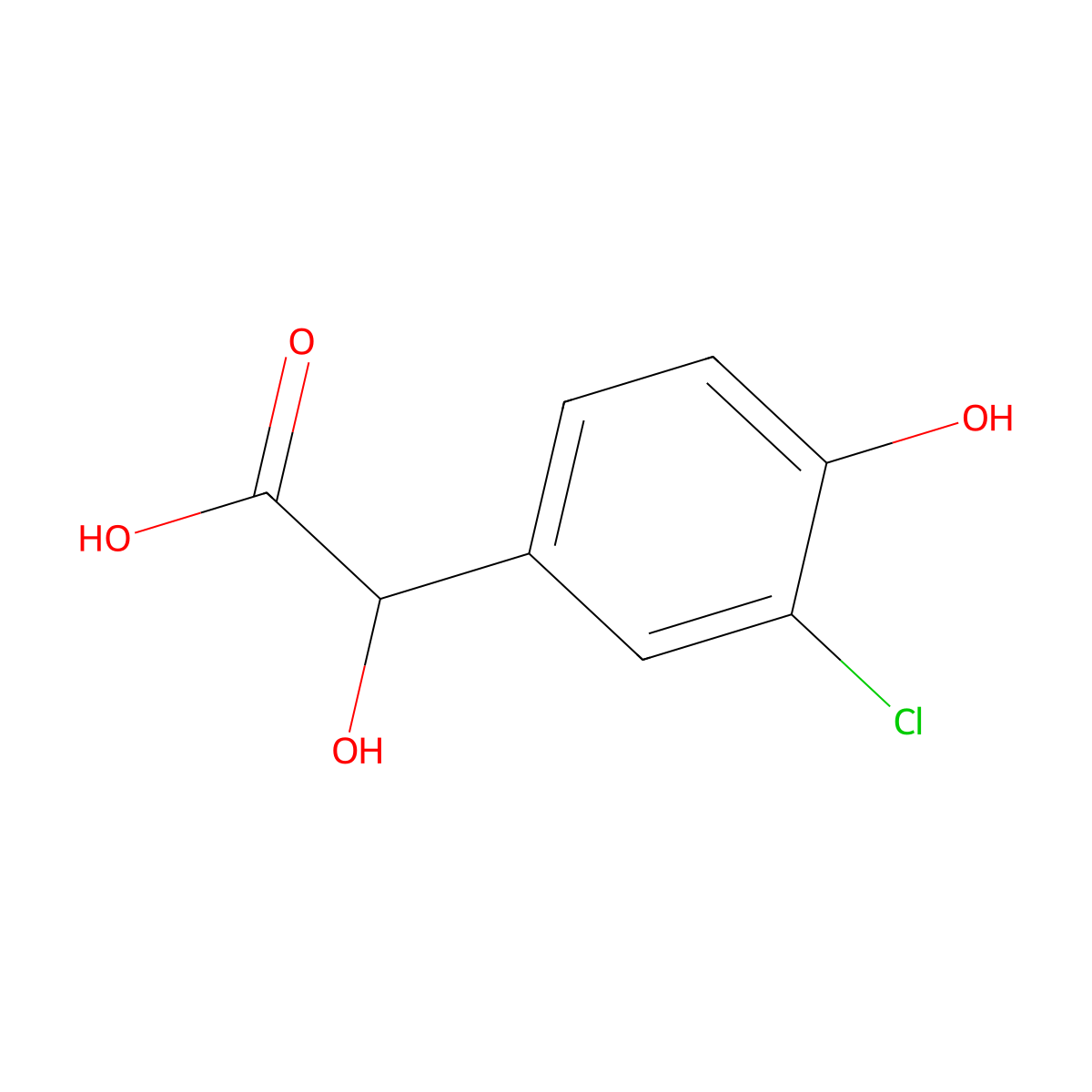 3-Chloro-4-hydroxymandelic acid molecular structure, CAS 72198-15-3