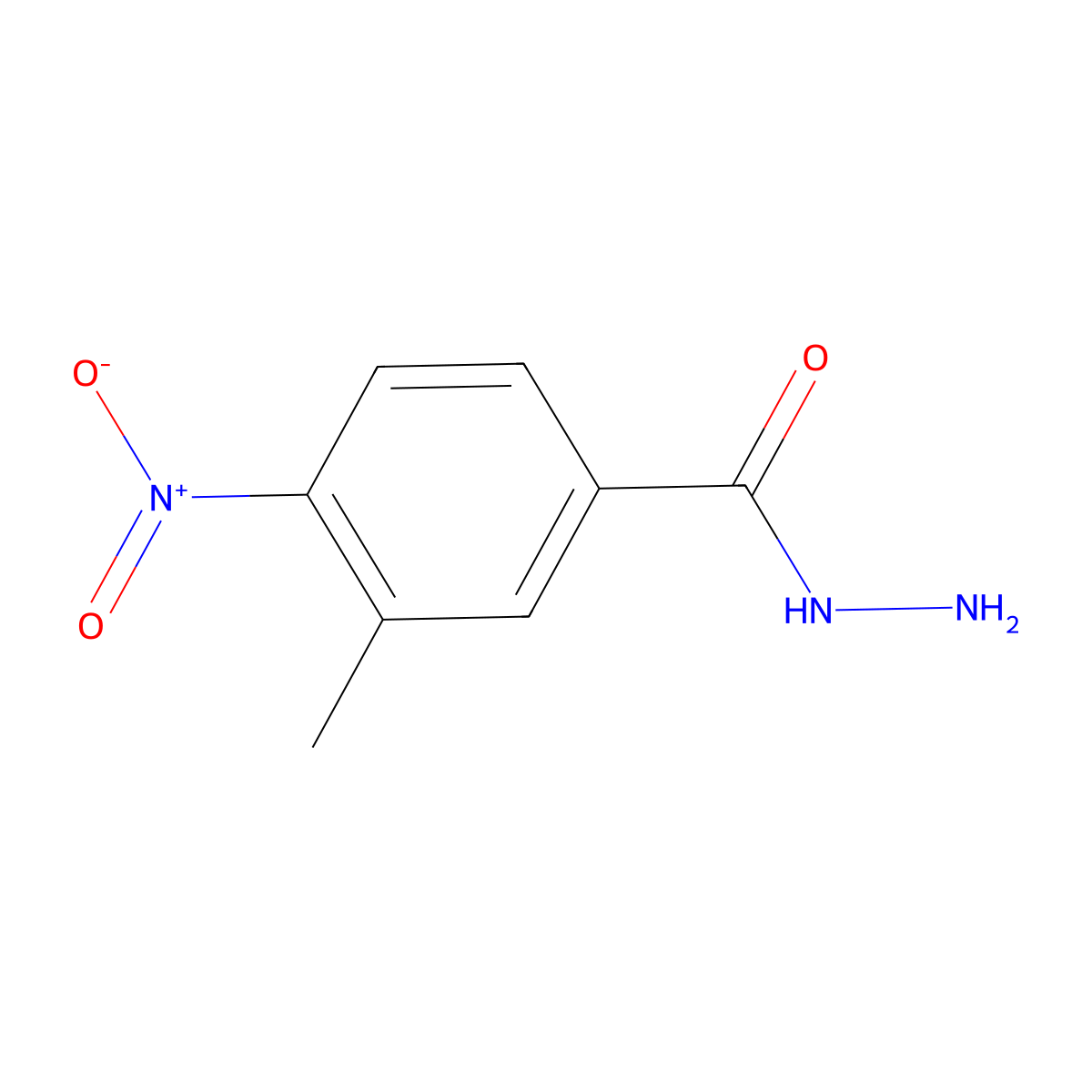 3-Methyl-4-nitrobenzhydrazide molecular structure, CAS 72198-83-5