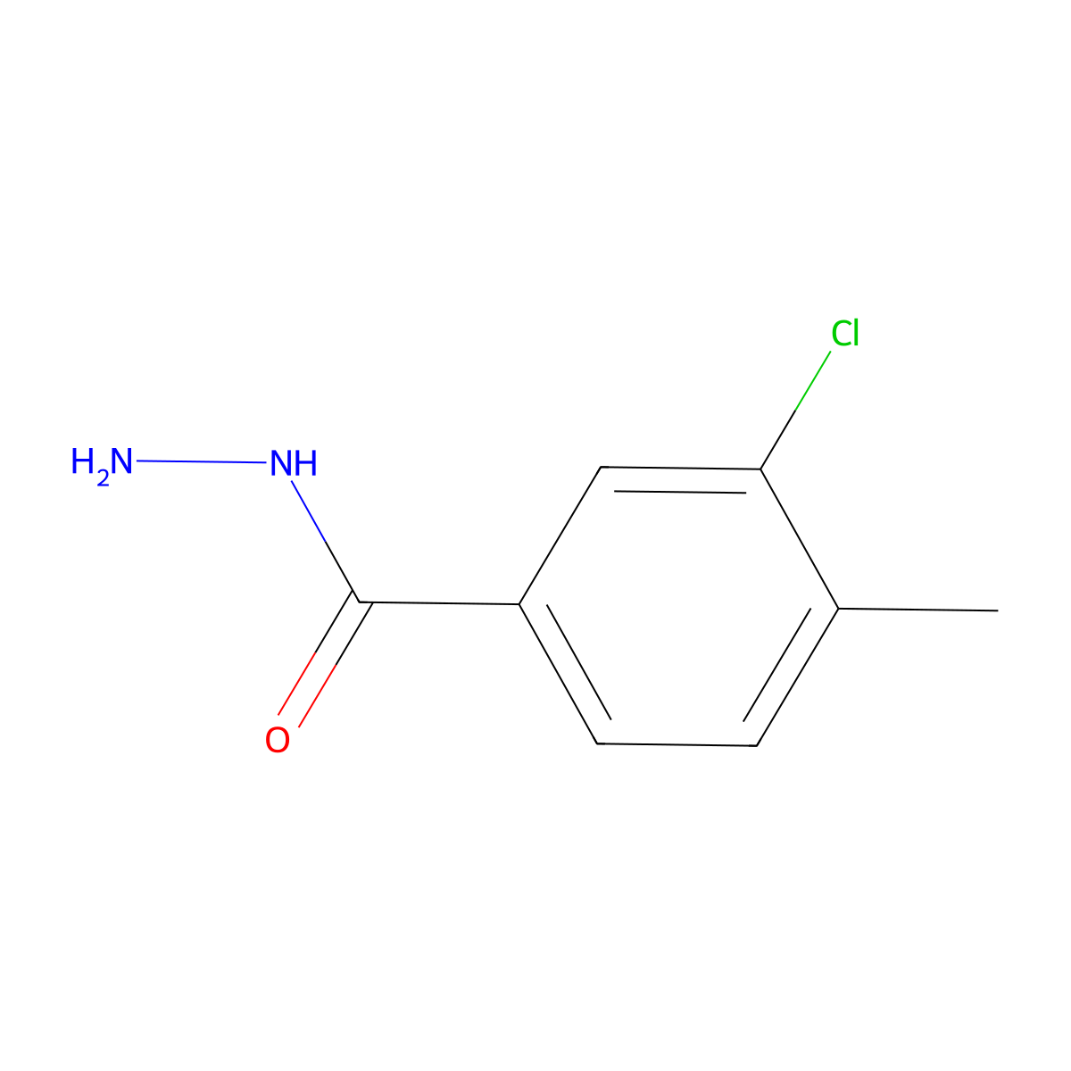 3-Chloro-4-methylbenzohydrazide molecular structure, CAS 72198-84-6