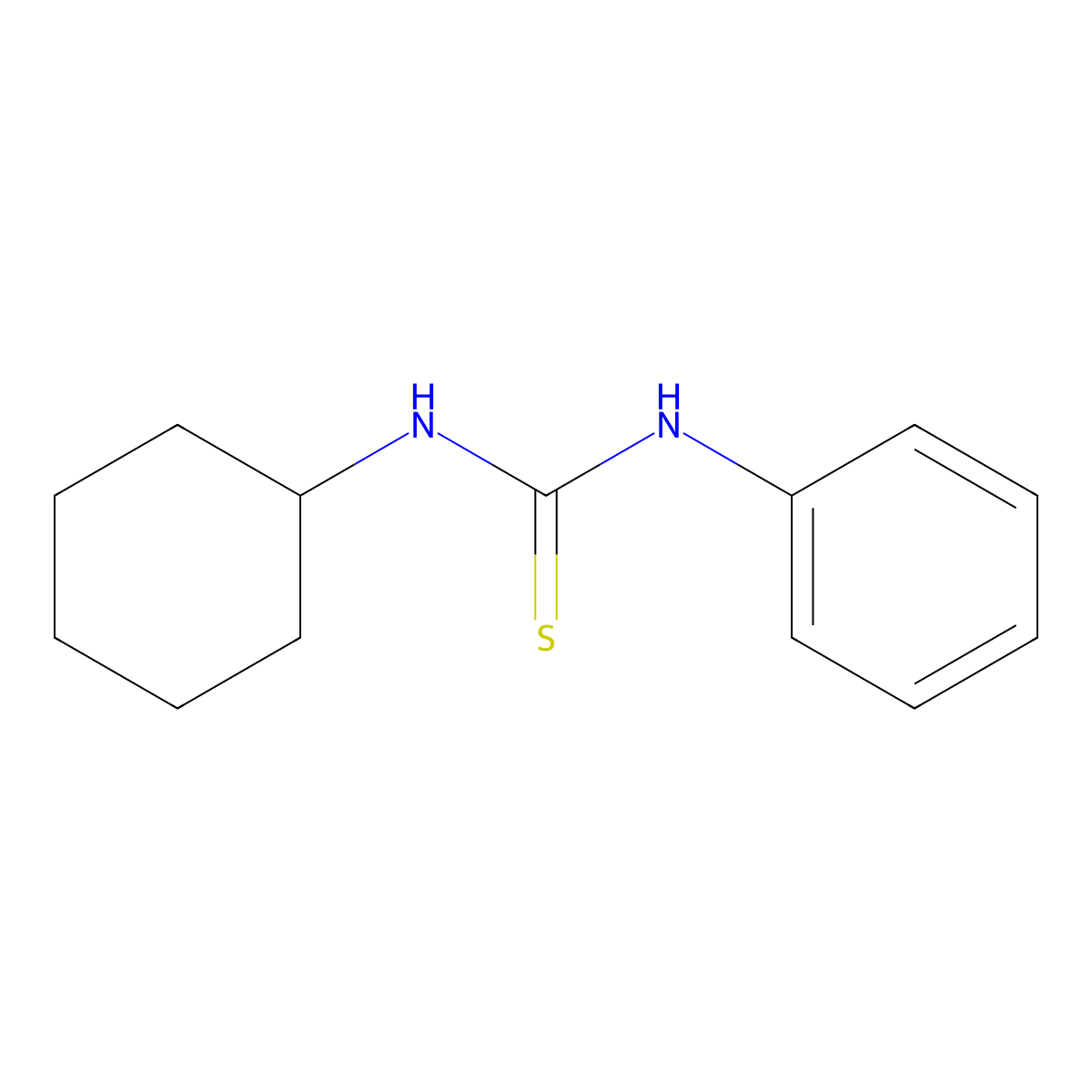 1-Cyclohexyl-3-phenyl-2-thiourea molecular structure, CAS 722-03-2