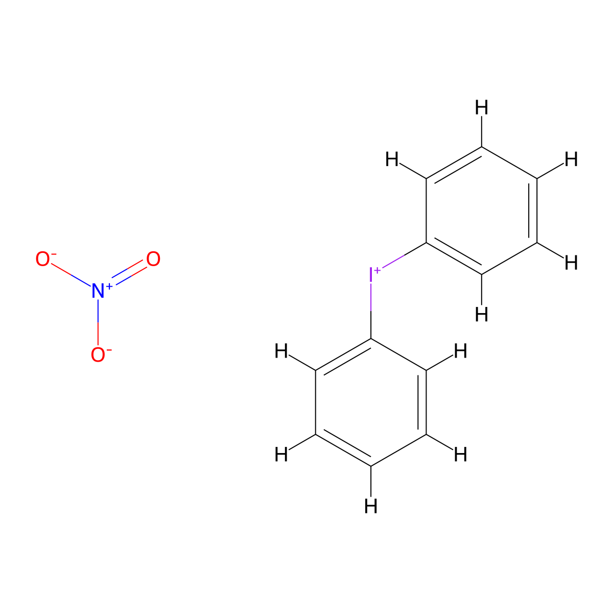 Iodonium, diphenyl-, nitrate (1:1) molecular structure, CAS 722-56-5