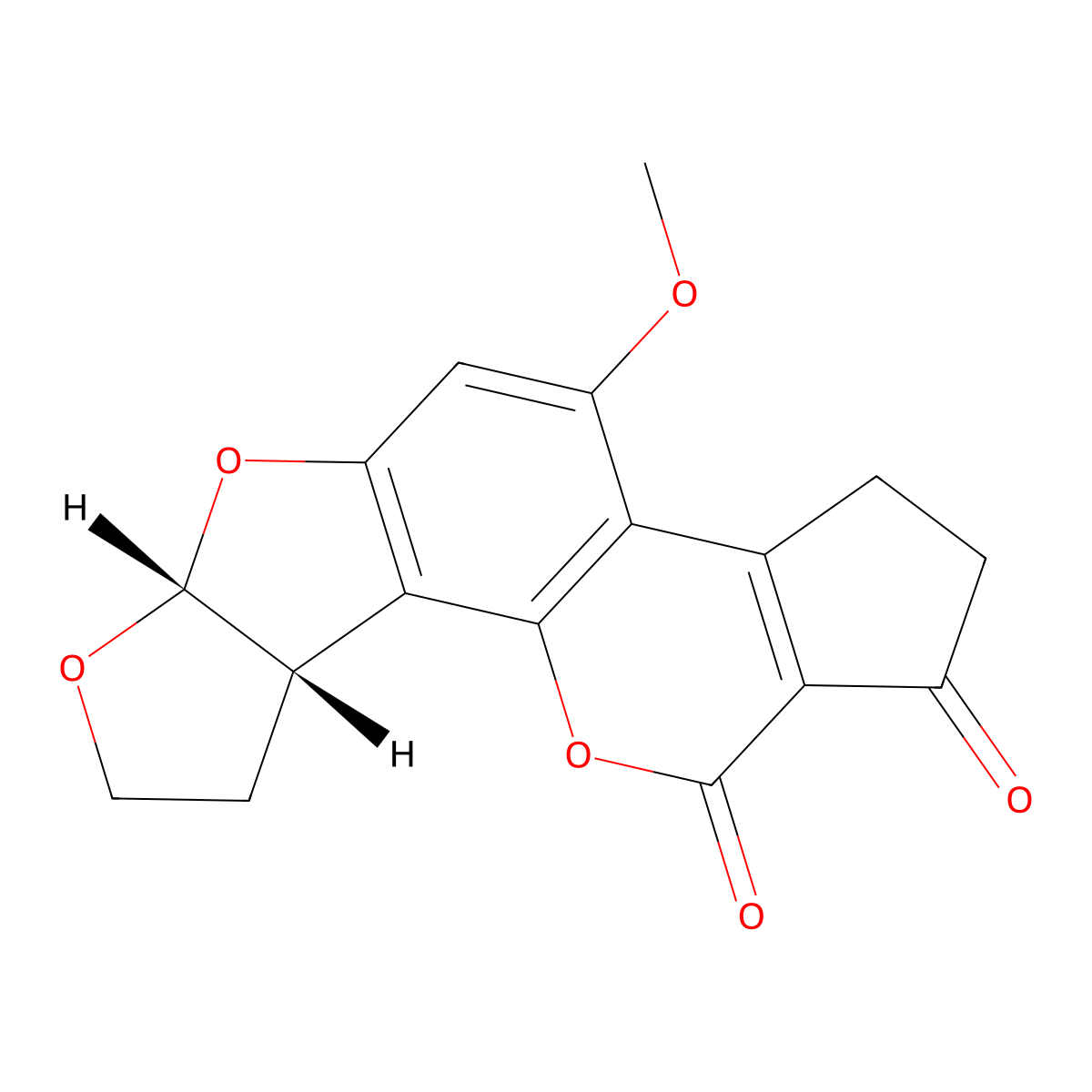 Aflatoxin B2 molecular structure, CAS 7220-81-7