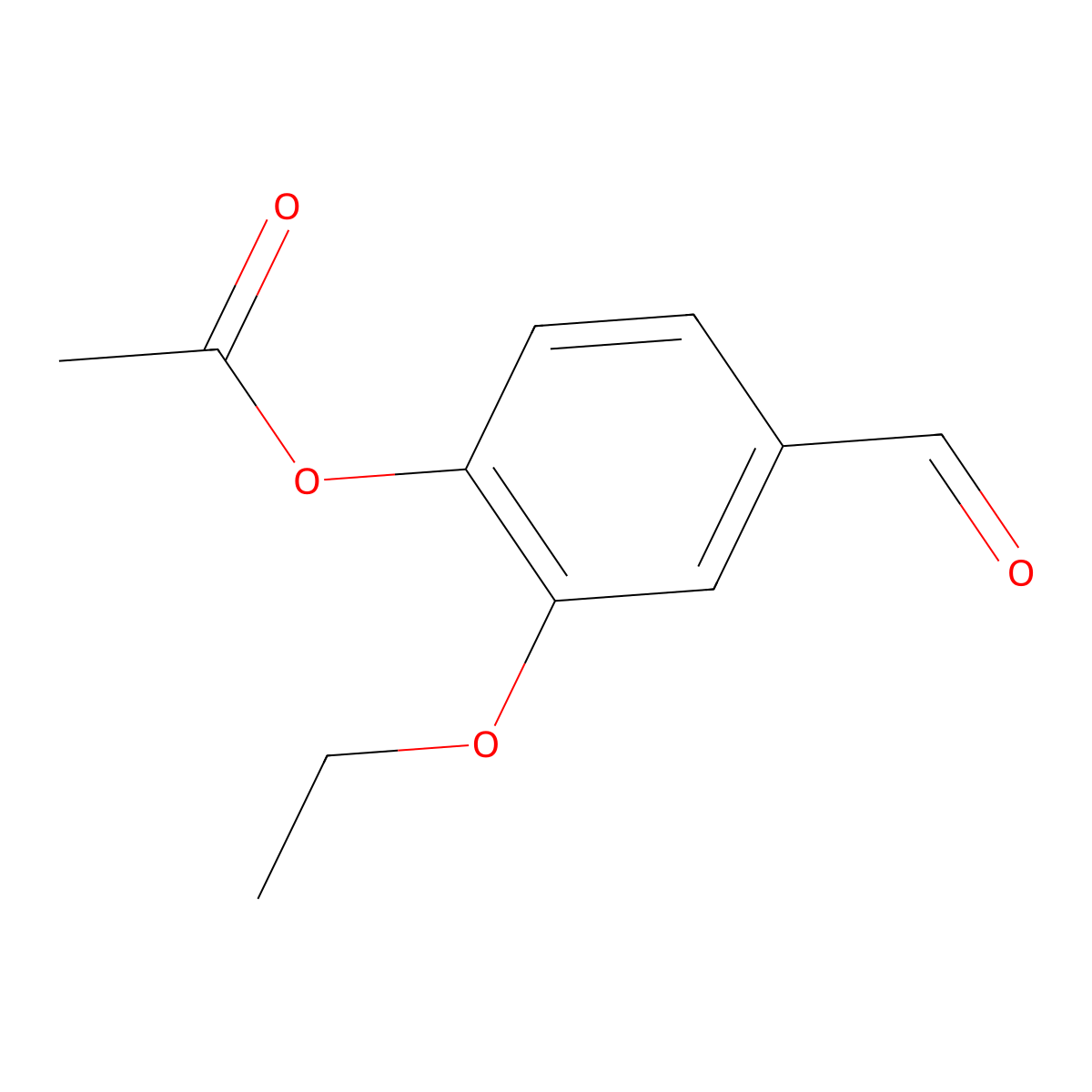 Benzaldehyde, 4-(acetyloxy)-3-ethoxy- molecular structure, CAS 72207-94-4