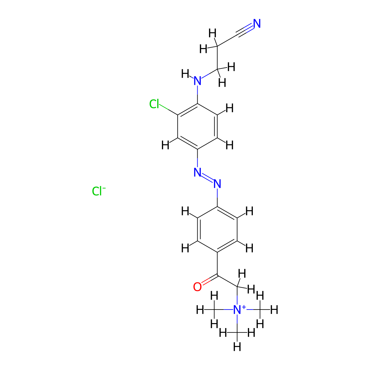 Benzeneethanaminium, 4-(2-(3-chloro-4-((2-cyanoethyl)amino)phenyl)diazenyl)-N,N,N-trimethyl-beta-oxo-, chloride (1:1) molecular structure, CAS 72208-25-4