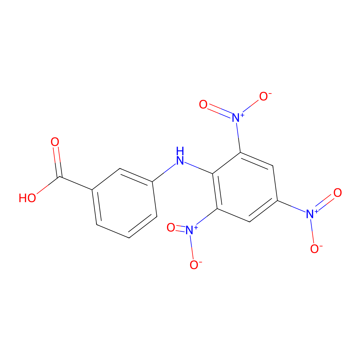 3-(2,4,6-Trinitrophenylamino)benzoic acid molecular structure, CAS 7221-19-4