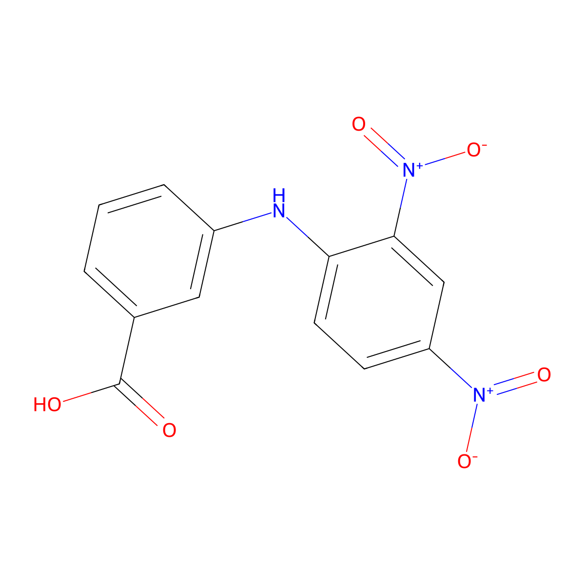 3-(2,4-Dinitroanilino)benzoic acid molecular structure, CAS 7221-25-2