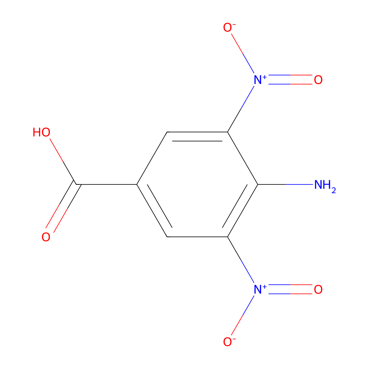 4-Amino-3,5-dinitrobenzoic acid molecular structure, CAS 7221-27-4