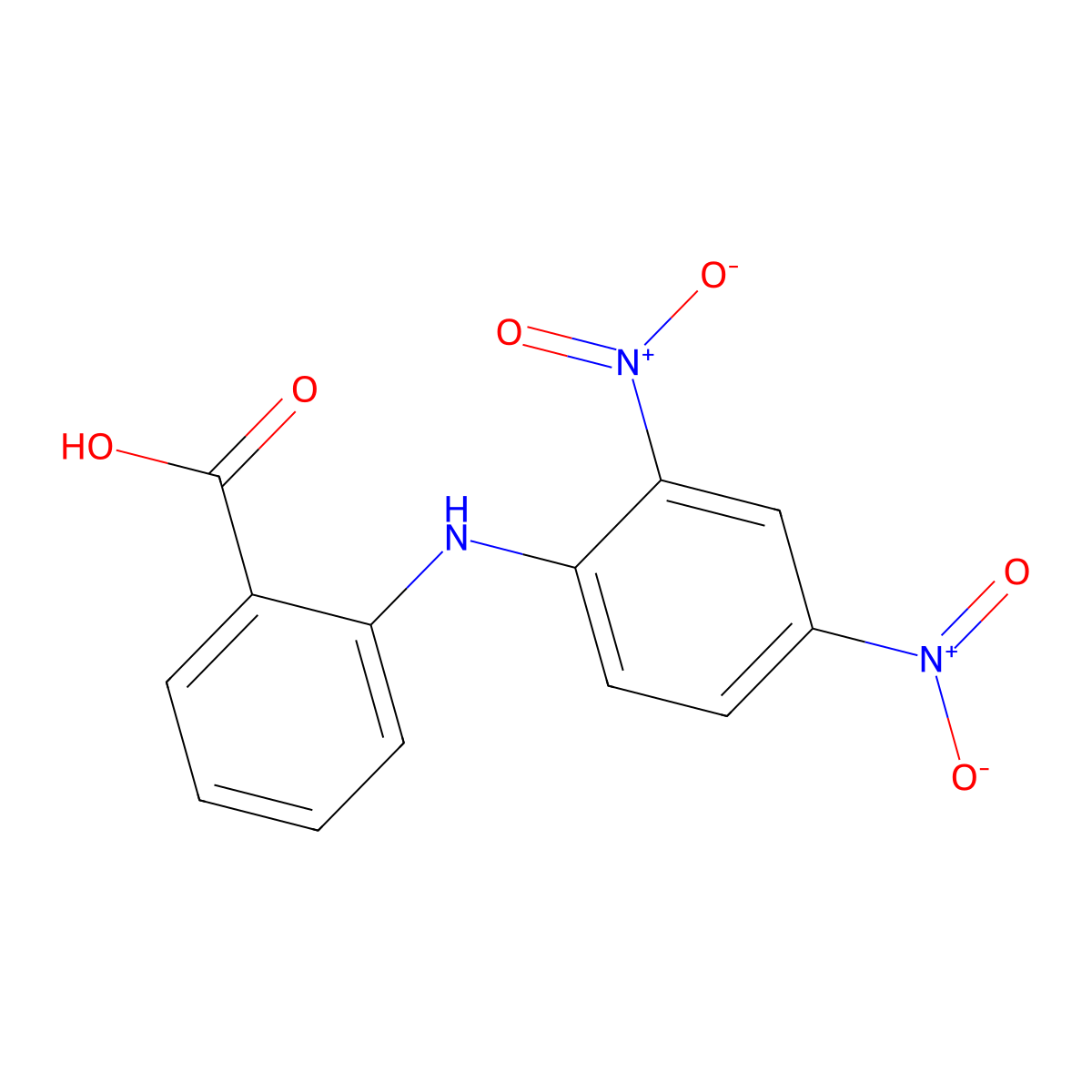 2-(2,4-Dinitroanilino)benzoic acid molecular structure, CAS 7221-28-5