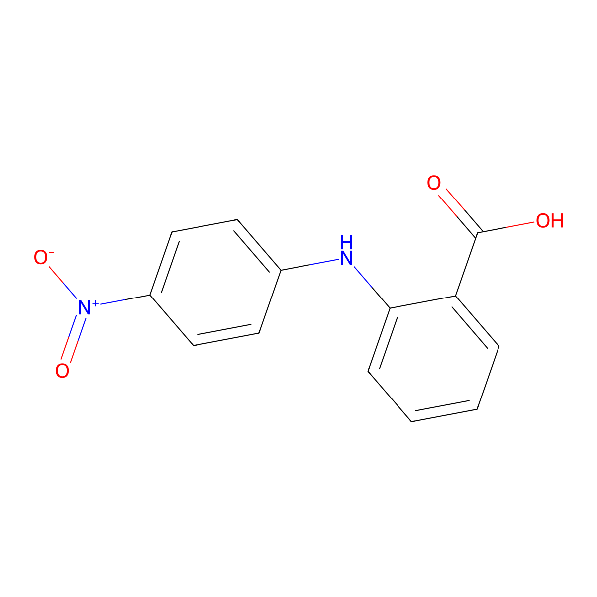 2-(4-Nitroanilino)benzoic acid molecular structure, CAS 7221-31-0