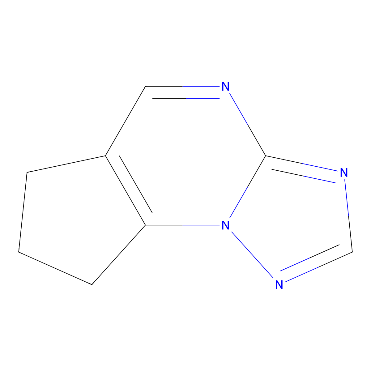 7,8-Dihydro-6H-cyclopenta(e)(1,2,4)triazolo(1,5-a)pyrimidine molecular structure, CAS 7221-69-4
