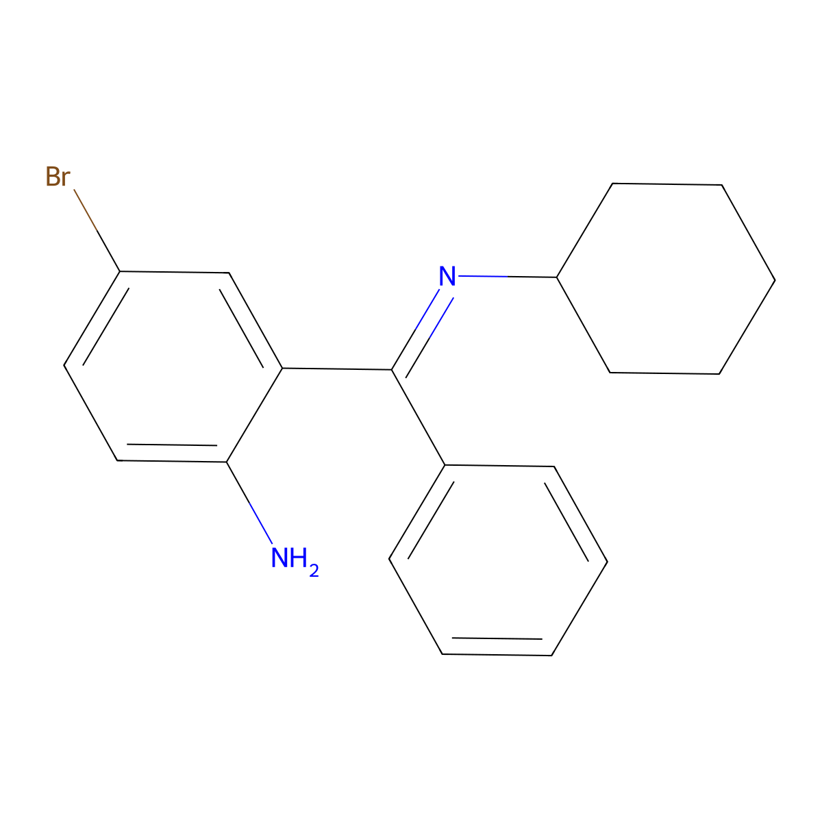 4-bromo-2-[(E)-(cyclohexylimino)(phenyl)methyl]aniline molecular structure, CAS 72210-14-1