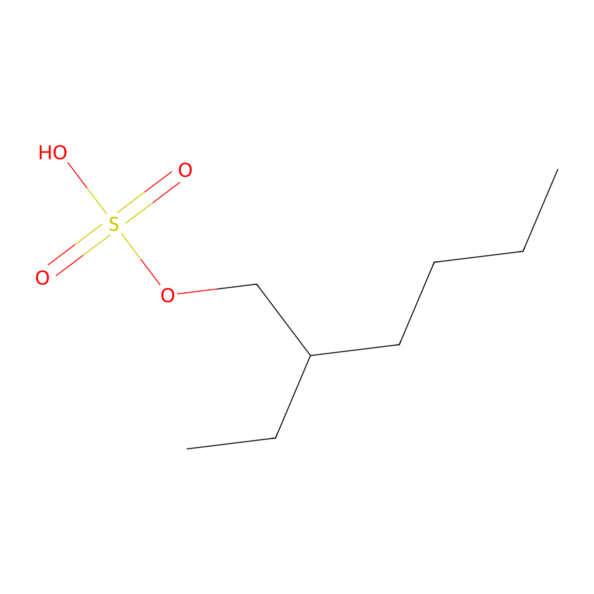 2-Ethylhexyl hydrogen sulfate molecular structure, CAS 72214-01-8